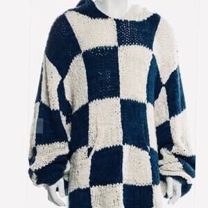 THE ELDER STATESMAN: Men's Hand Knit Squares Hoodie - S/XS